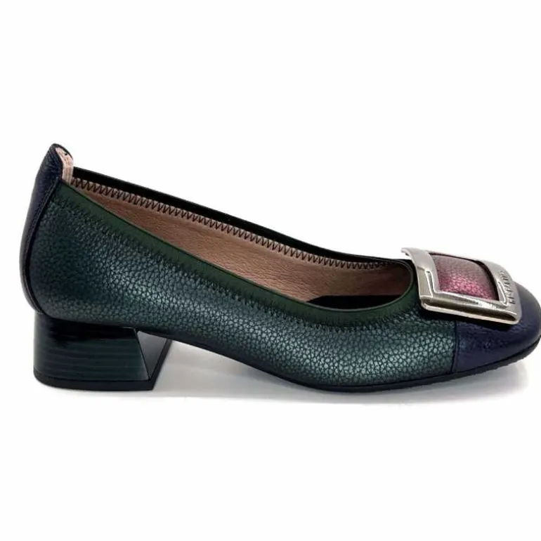 Hispanitas Ballerines à Talons Chi 243673 Manila Cuir Bleu Vert Online