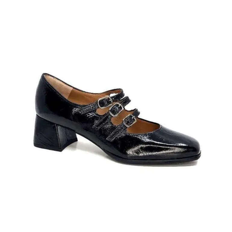 plumers Ballerines Baby Ivoire 4145 Cuir Vernis Noir Store