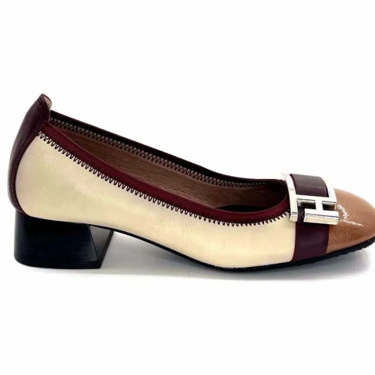 Hispanitas Ballerines Chi 243670 Manila Vernis &amp; Bordeaux Crème Sale