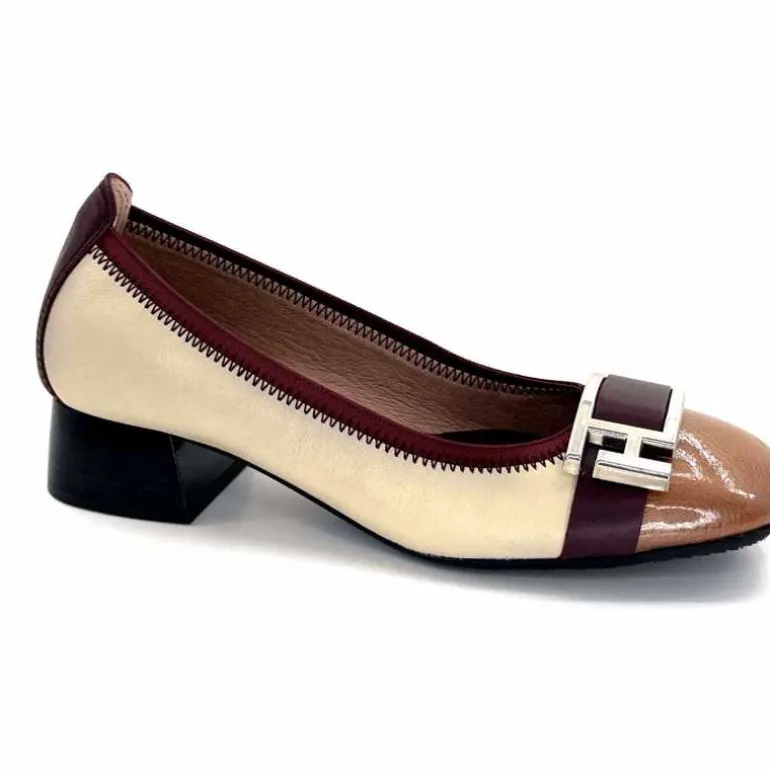 Hispanitas Ballerines Chi 243670 Manila Vernis &amp; Bordeaux Crème Sale