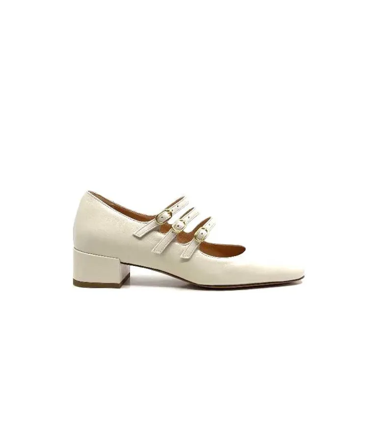franco russo napoli fgr Ballerines Ivoire 1103 Cuir Crème Best Sale