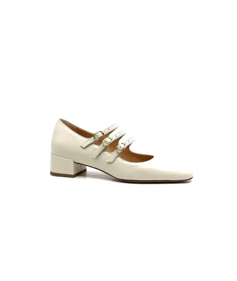 franco russo napoli fgr Ballerines Ivoire 1103 Cuir Crème Best Sale