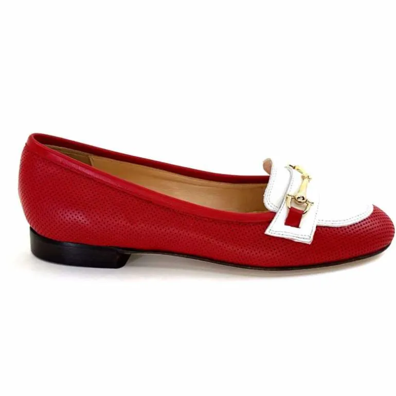 Ivoire0200 Ballerines Ivoire 8002 For Cuir Blanc Rouge Online