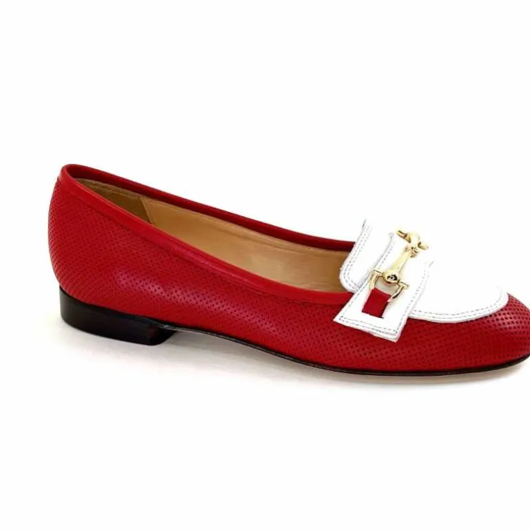 Ivoire0200 Ballerines Ivoire 8002 For Cuir Blanc Rouge Online