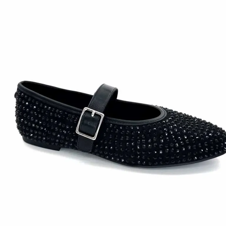 Ivoire0317a Ballerines Ivoire 2300416 &amp; Strass Noir Flash Sale