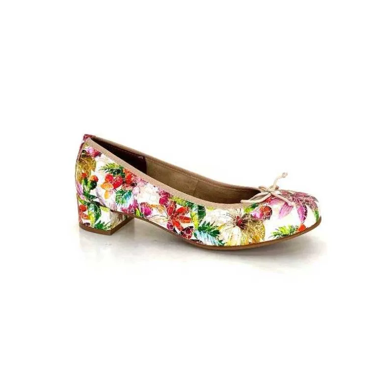 Ivoire0036a Ballerines Ivoire Kat Azucena Cuir Imprimé Multicolore Discount