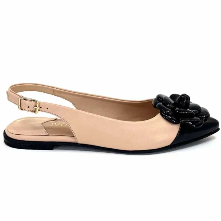 398-ivoire Ballerines Ivoire M23099 Cuir Noir Beige Store
