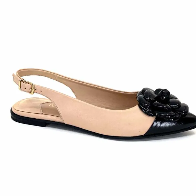 398-ivoire Ballerines Ivoire M23099 Cuir Noir Beige Store