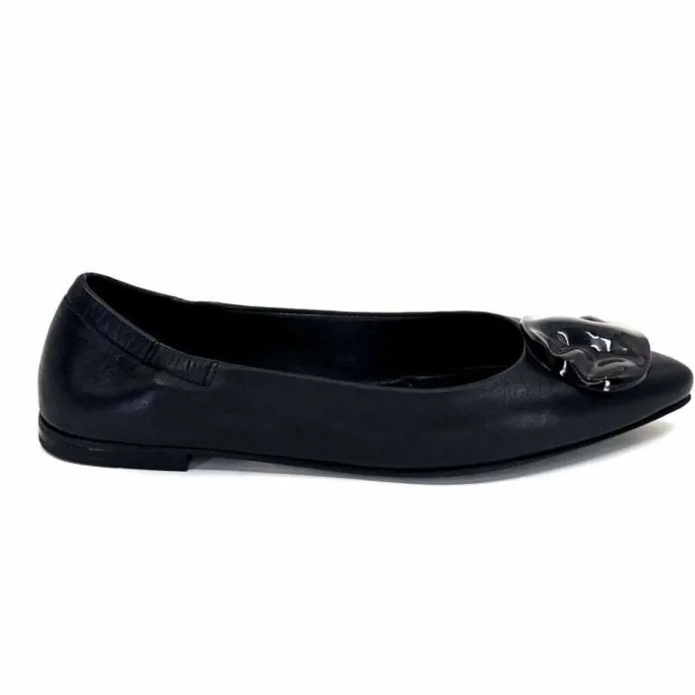 398-ivoire Ballerines Ivoire M24055 ZB Cuir Noir Cheap