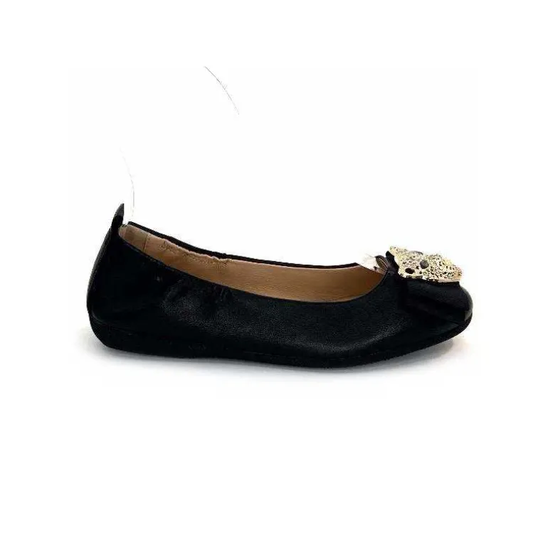 la ballerina Ballerines N11-01 Cuir Bijoux Noir Cheap