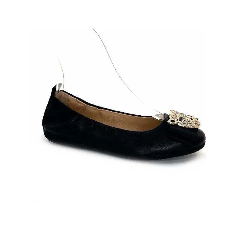la ballerina Ballerines N11-01 Cuir Bijoux Noir Cheap