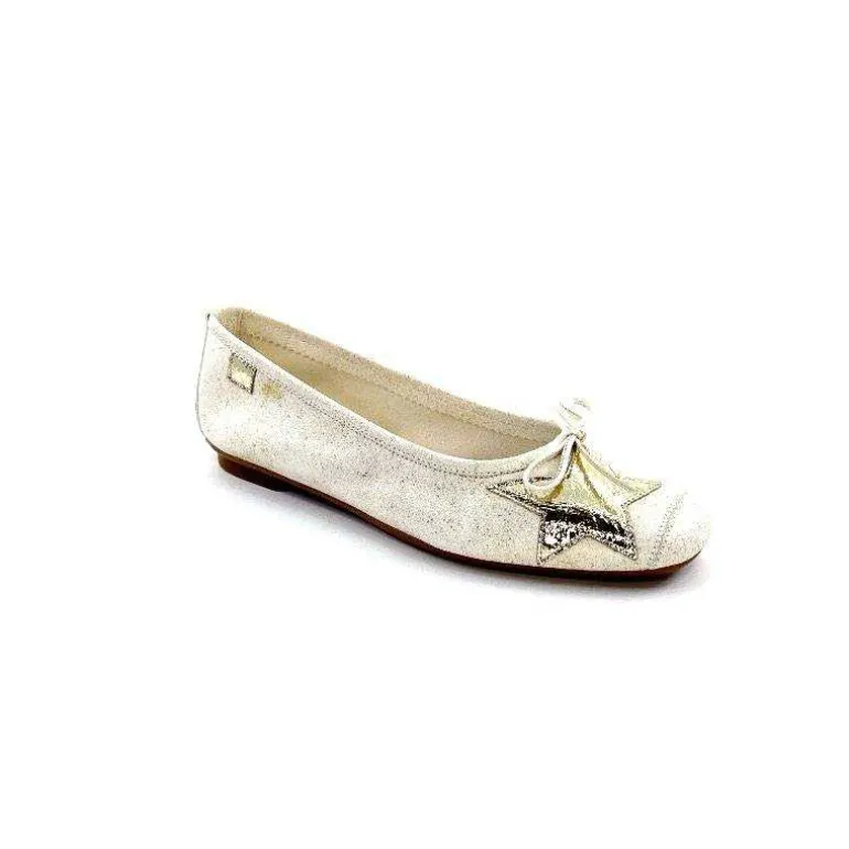 ballerines_reqins_hello_cuir_blanc_dor_2.webp Requin Ballerines Reqins Hello Cuir Doré Blanc Flash Sale