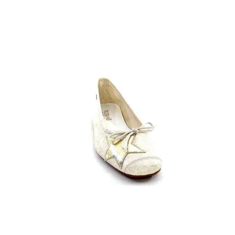 ballerines_reqins_hello_cuir_blanc_dor_5.webp Requin Ballerines Reqins Hello Cuir Doré Blanc Flash Sale