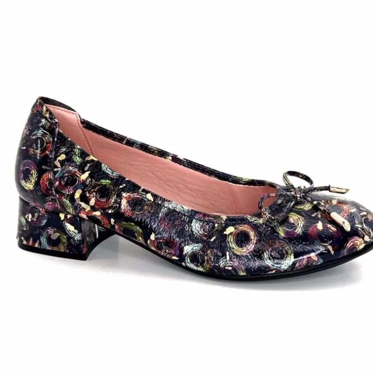Sabrinas Ballerines 93100 Madeira Cuir Vernis Marine Motifs MultiColor Multicolore Discount