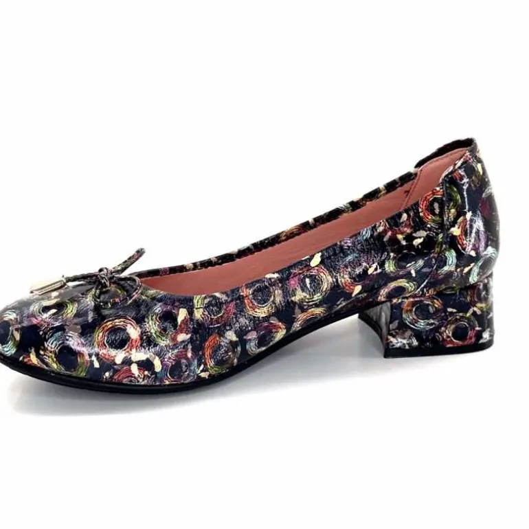 Sabrinas Ballerines 93100 Madeira Cuir Vernis Marine Motifs MultiColor Multicolore Discount