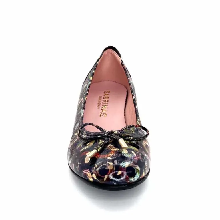 Sabrinas Ballerines 93100 Madeira Cuir Vernis Marine Motifs MultiColor Multicolore Discount