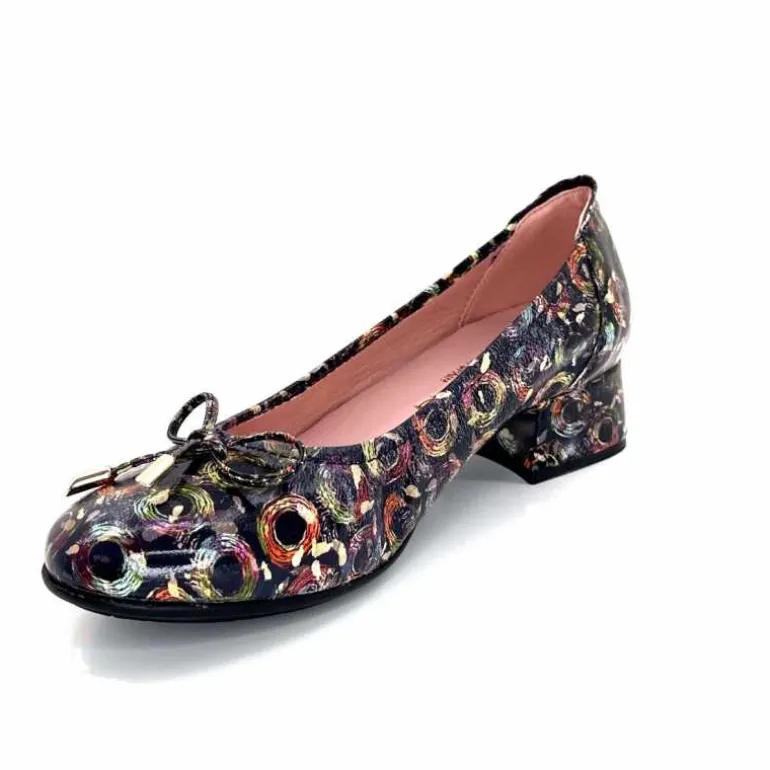 Sabrinas Ballerines 93100 Madeira Cuir Vernis Marine Motifs MultiColor Multicolore Discount