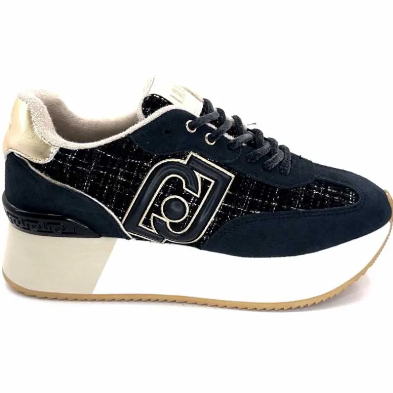 Liu.Jo Baskets à Plateforme Bf4037 Daim Off Black MarineNoir Outlet