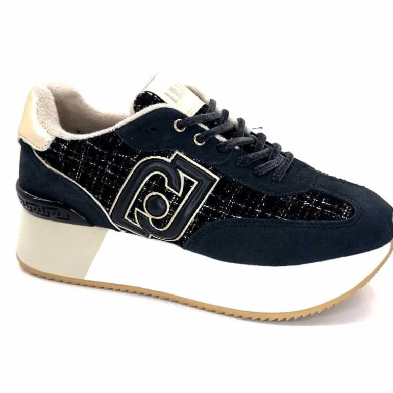 Liu.Jo Baskets à Plateforme Bf4037 Daim Off Black MarineNoir Outlet