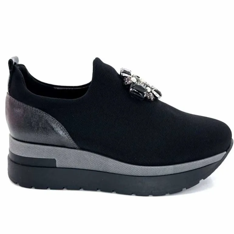 Ivoire0130a Baskets à Plateformes Ivoire 9b5482 Textile Noir Discount