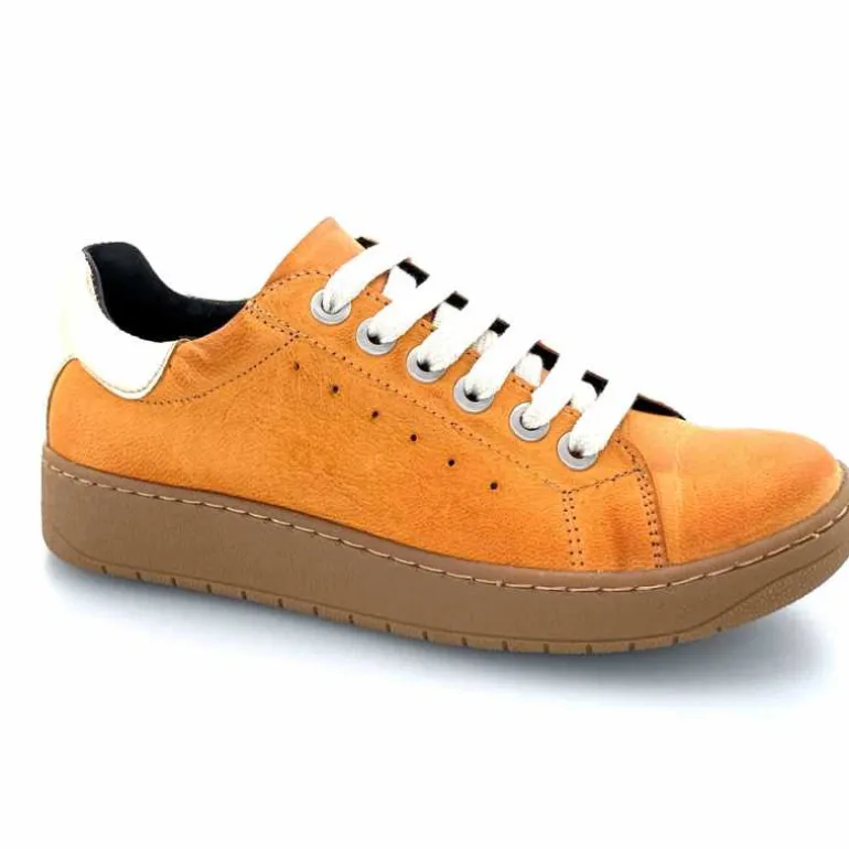 Chacal Baskets Fermeture Eclair 6950 Cuir Moutarde Doré Jaune New