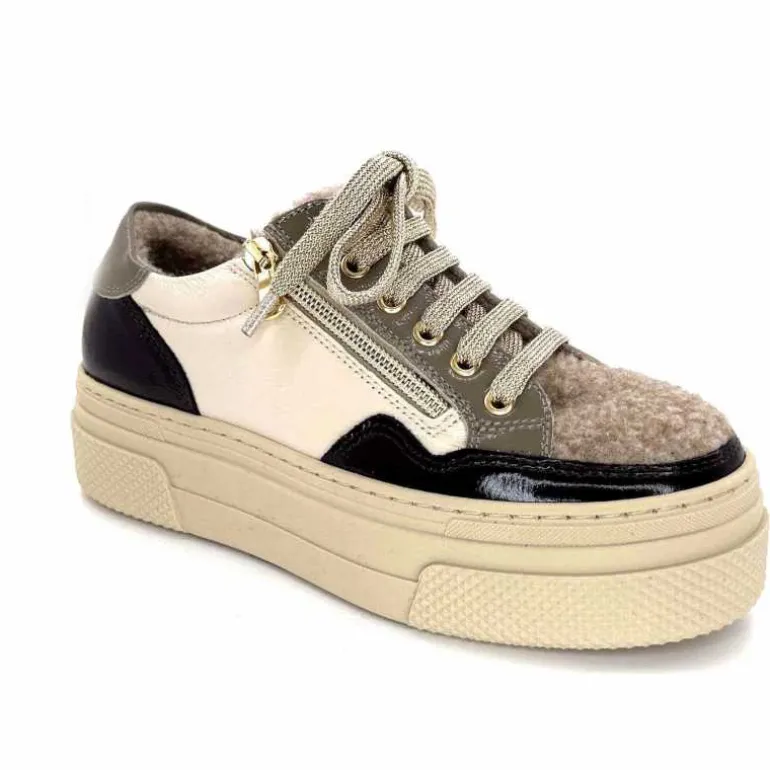 baskets_fourres_elena__gillcuir_crme_marron_gris_2.webp Elena Baskets Fourrées 20124 GillCuir Crème Marron Gris BlancGrisClairMarron Fashion