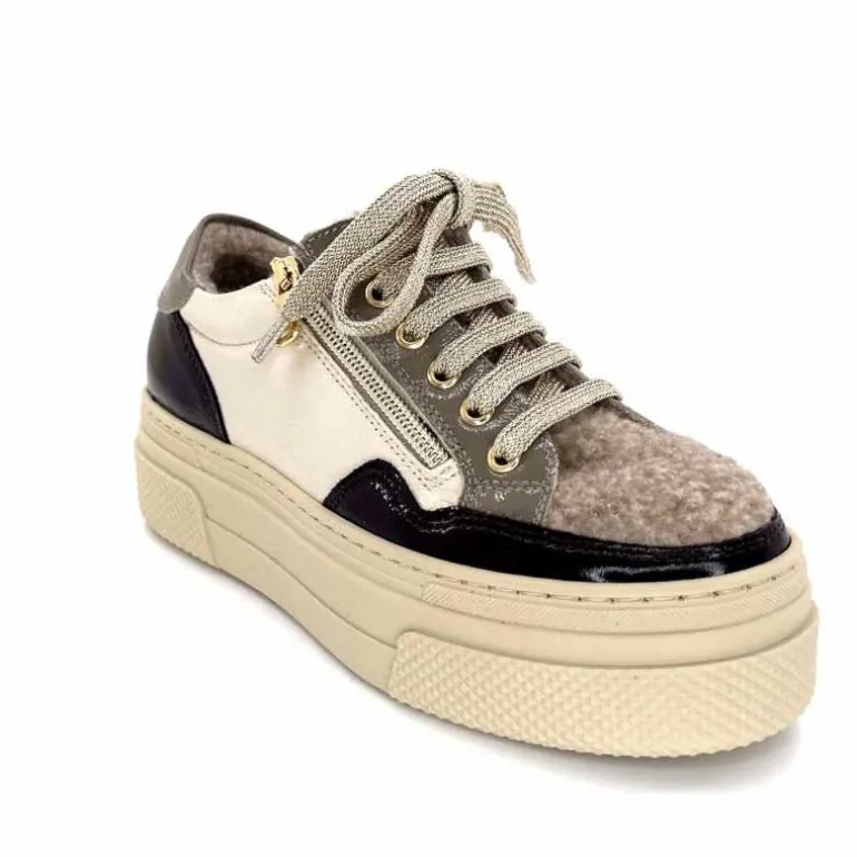 baskets_fourres_elena__gillcuir_crme_marron_gris_3.webp Elena Baskets Fourrées 20124 GillCuir Crème Marron Gris BlancGrisClairMarron Fashion