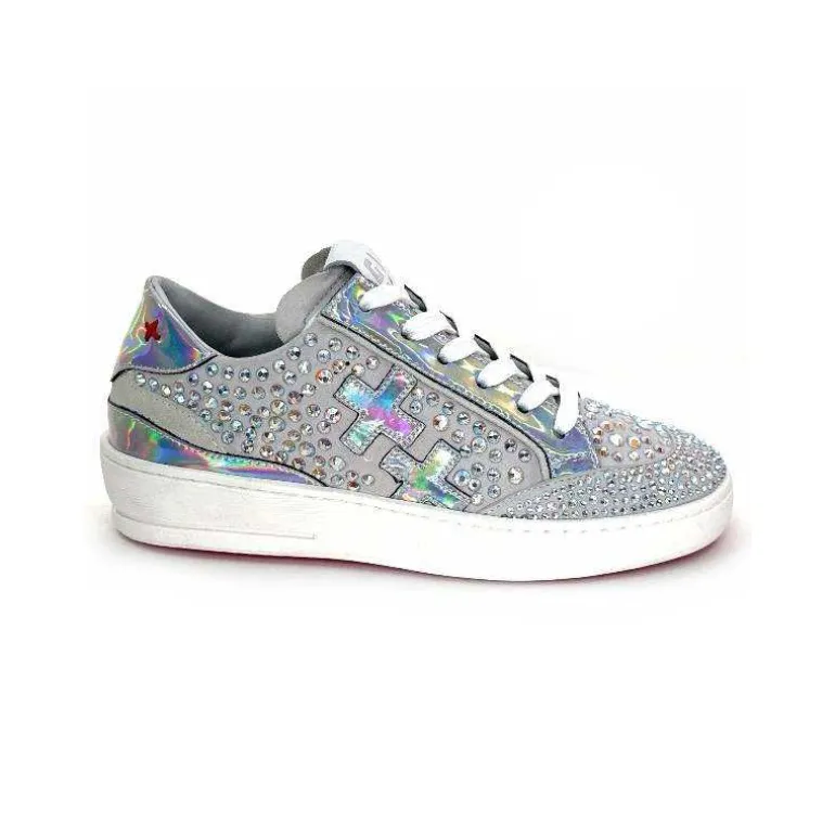 GioPiu Baskets Vitto Daim Gris Strass Multicolore GrisClair Outlet