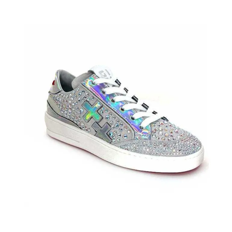 GioPiu Baskets Vitto Daim Gris Strass Multicolore GrisClair Outlet