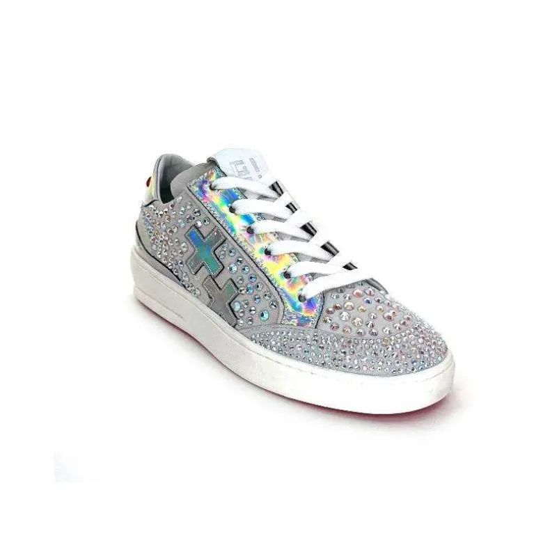 GioPiu Baskets Vitto Daim Gris Strass Multicolore GrisClair Outlet