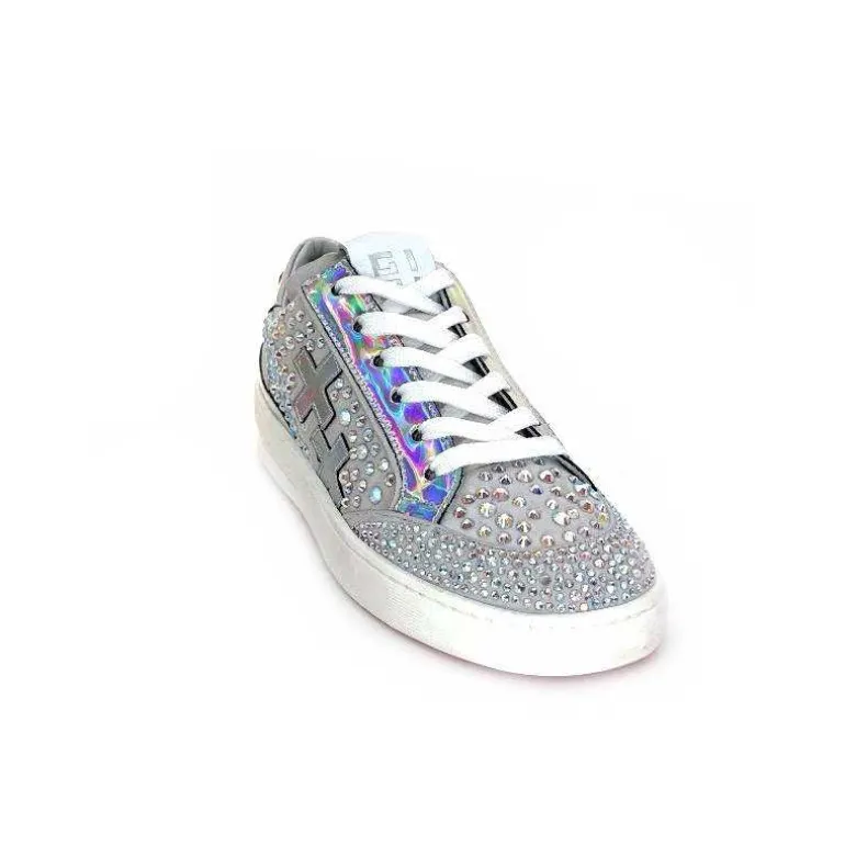 GioPiu Baskets Vitto Daim Gris Strass Multicolore GrisClair Outlet