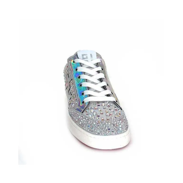 GioPiu Baskets Vitto Daim Gris Strass Multicolore GrisClair Outlet