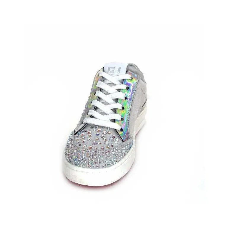 GioPiu Baskets Vitto Daim Gris Strass Multicolore GrisClair Outlet