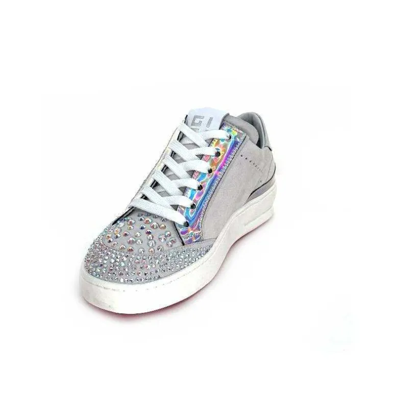GioPiu Baskets Vitto Daim Gris Strass Multicolore GrisClair Outlet