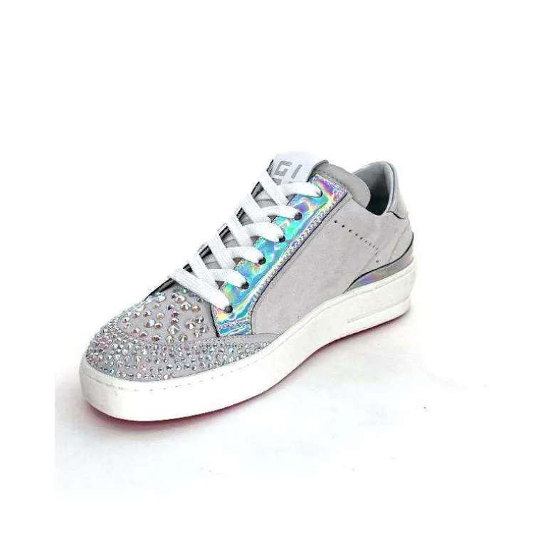 GioPiu Baskets Vitto Daim Gris Strass Multicolore GrisClair Outlet