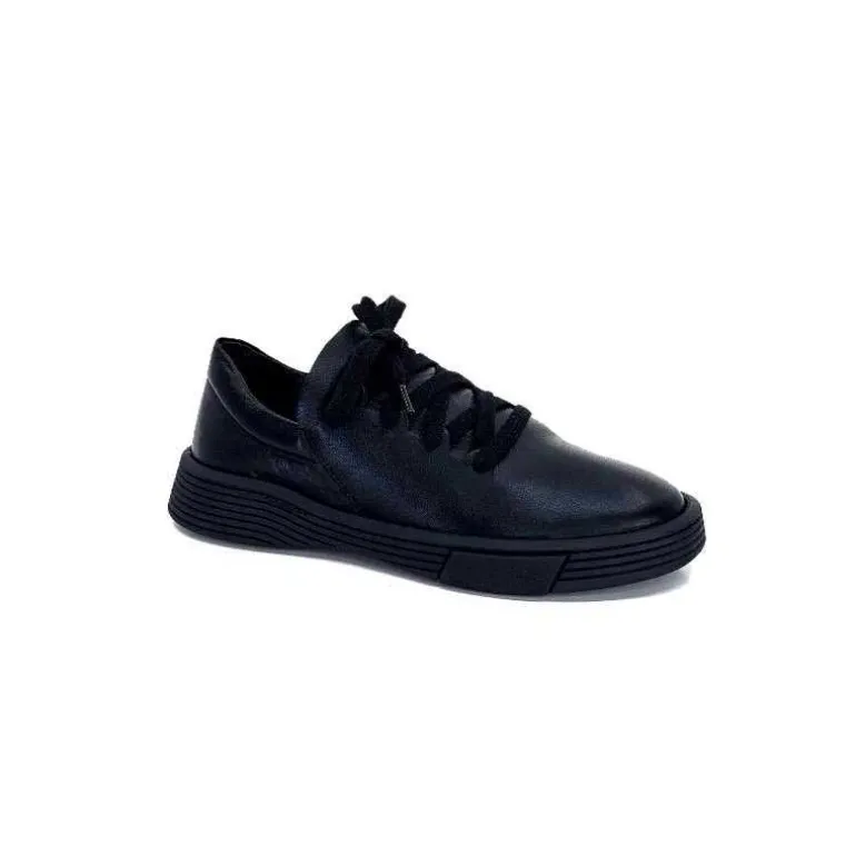 Ivoire0401a Baskets Ivoire 500-952 Cuir Noir Discount