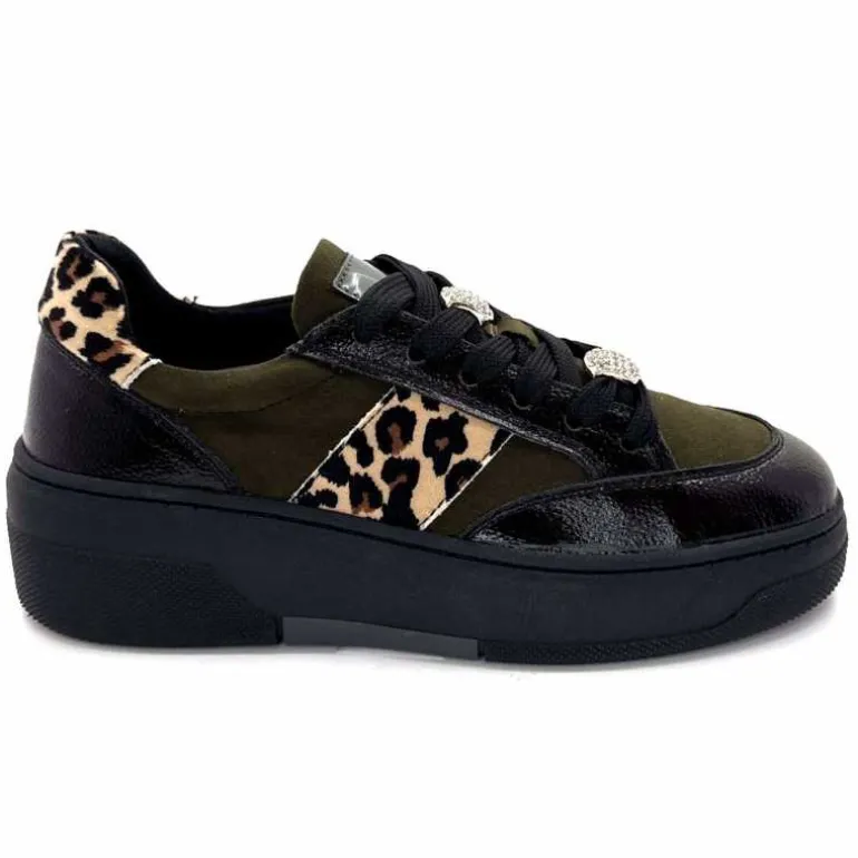 Ivoire0130a Baskets Ivoire Bp5410 Noir &amp; Léo Kaki Cheap