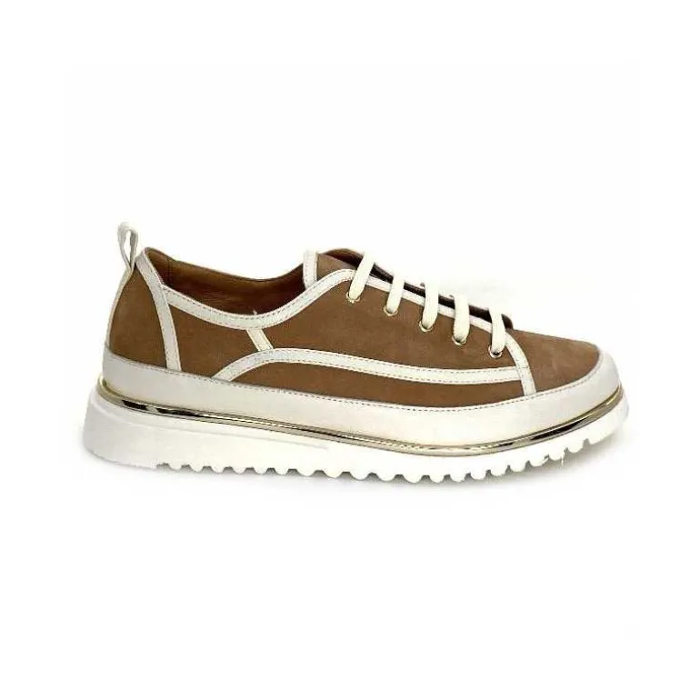 XSA Baskets Léger 9951 Cuir Daim Beige Marron Shop