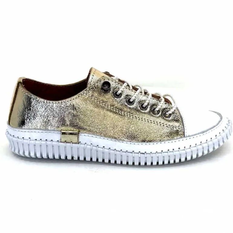 441-ivoire1 Baskets Légère Ivoire 032 11106 Cuir Or Outlet