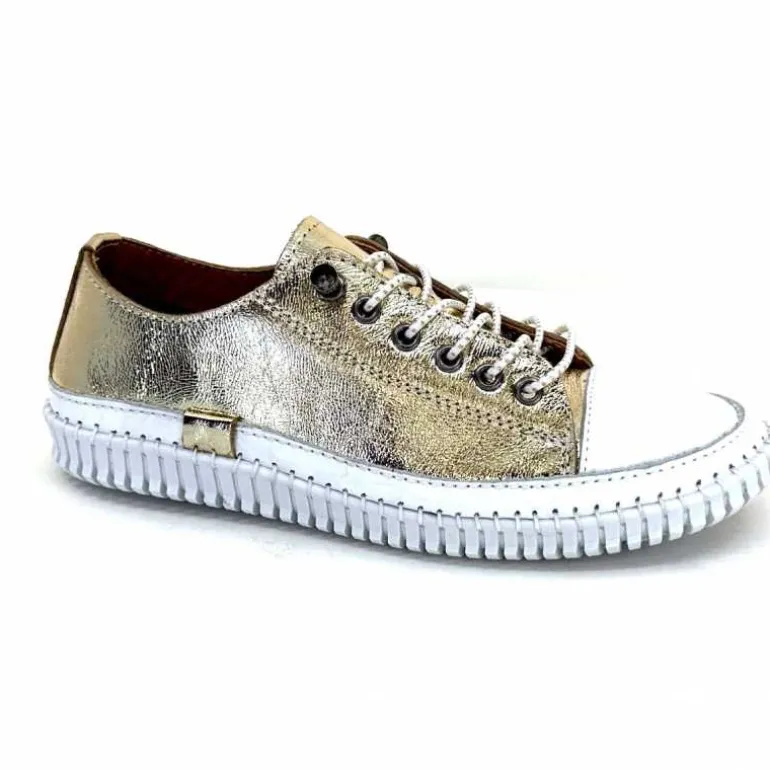 441-ivoire1 Baskets Légère Ivoire 032 11106 Cuir Or Outlet