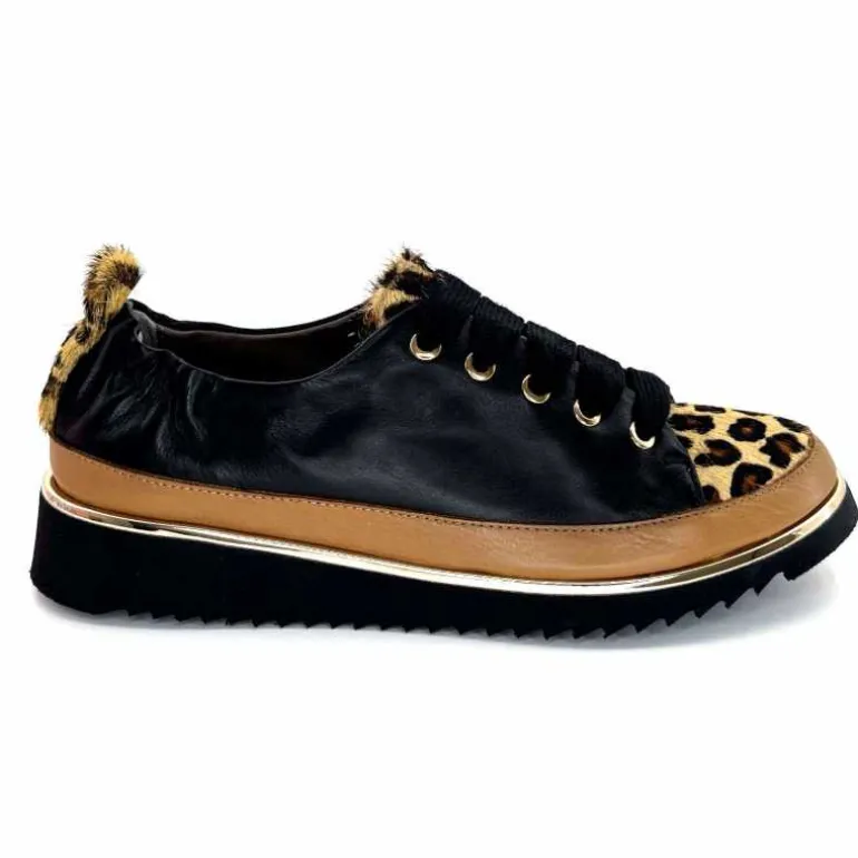 XSA Baskets Légère 8010 Poseidon Léo Cuir Marron & Noir Cheap