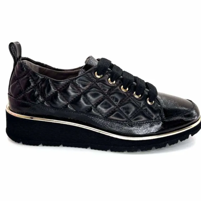 XSA Baskets Légère 160 Vernis & Cuir Matelassé Noir Cheap