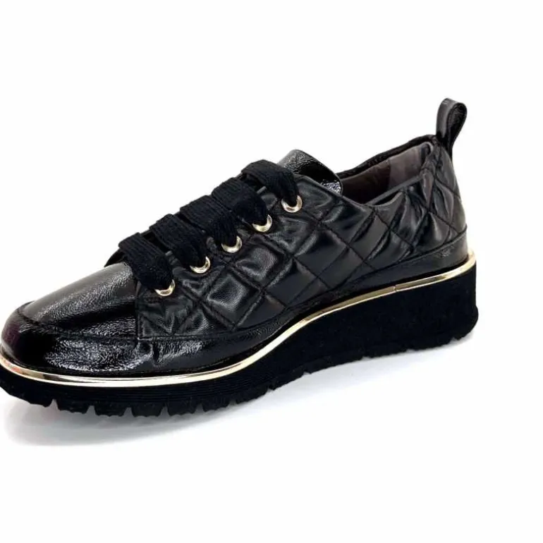 baskets_lgre_xsa__vernis_noir_ampamp_cuir_noir_matelass_10.webp XSA Baskets Légère 160 Vernis & Cuir Matelassé Noir Cheap