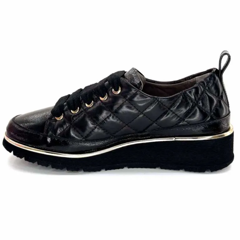 baskets_lgre_xsa__vernis_noir_ampamp_cuir_noir_matelass_12.webp XSA Baskets Légère 160 Vernis & Cuir Matelassé Noir Cheap