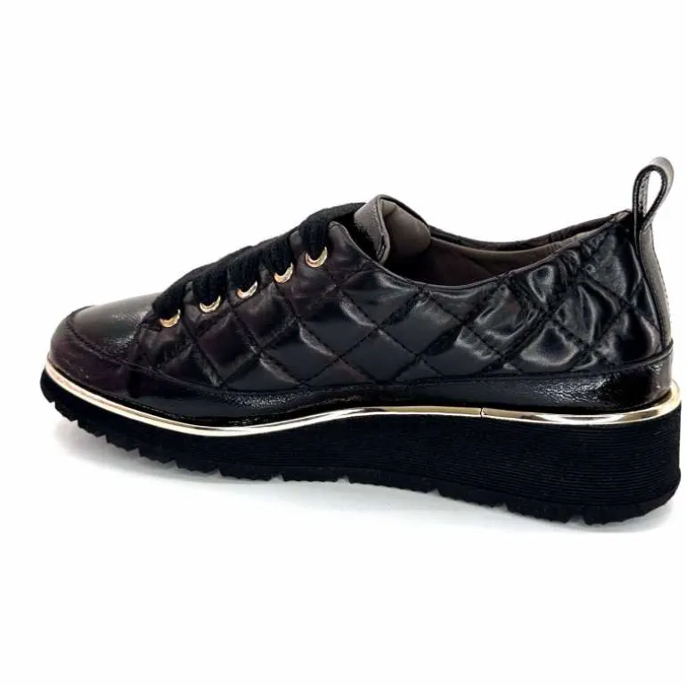 baskets_lgre_xsa__vernis_noir_ampamp_cuir_noir_matelass_13.webp XSA Baskets Légère 160 Vernis & Cuir Matelassé Noir Cheap