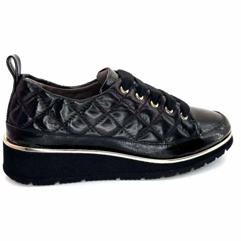baskets_lgre_xsa__vernis_noir_ampamp_cuir_noir_matelass_23.webp XSA Baskets Légère 160 Vernis & Cuir Matelassé Noir Cheap