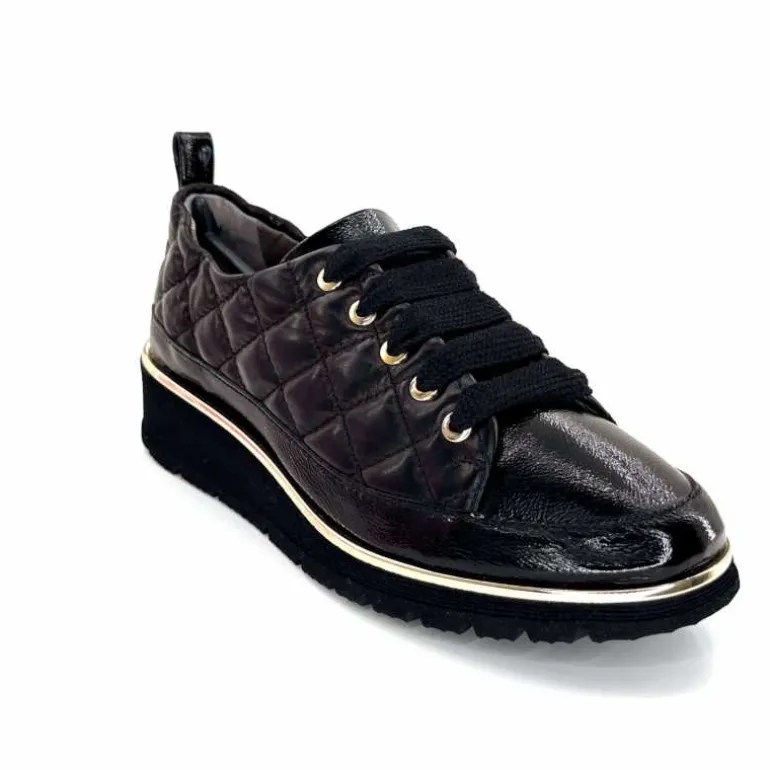 baskets_lgre_xsa__vernis_noir_ampamp_cuir_noir_matelass_3.webp XSA Baskets Légère 160 Vernis & Cuir Matelassé Noir Cheap