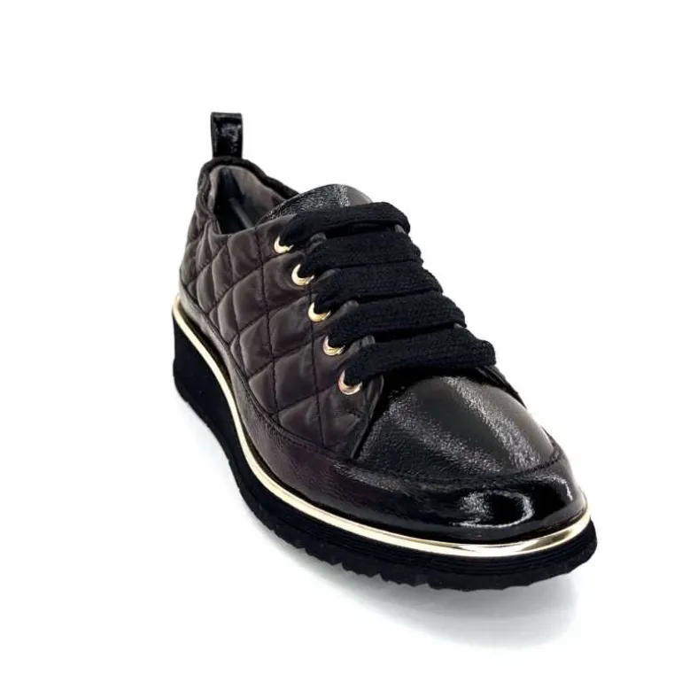 baskets_lgre_xsa__vernis_noir_ampamp_cuir_noir_matelass_4.webp XSA Baskets Légère 160 Vernis & Cuir Matelassé Noir Cheap