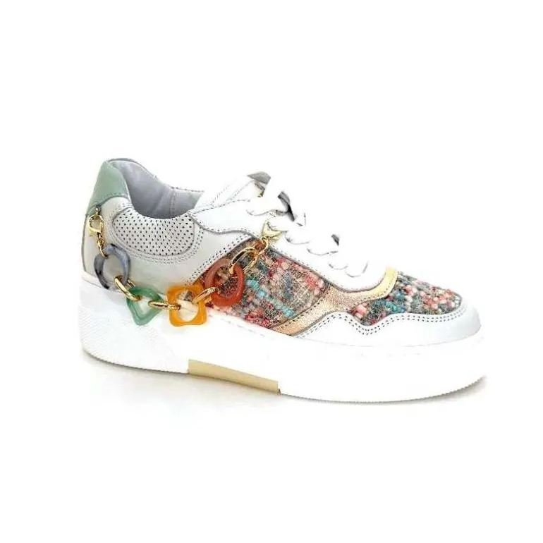 Méliné Baskets Ne 831 Cat 1 Var Cuir Gris Textile Bleu Rose Bijoux GrisClair Online