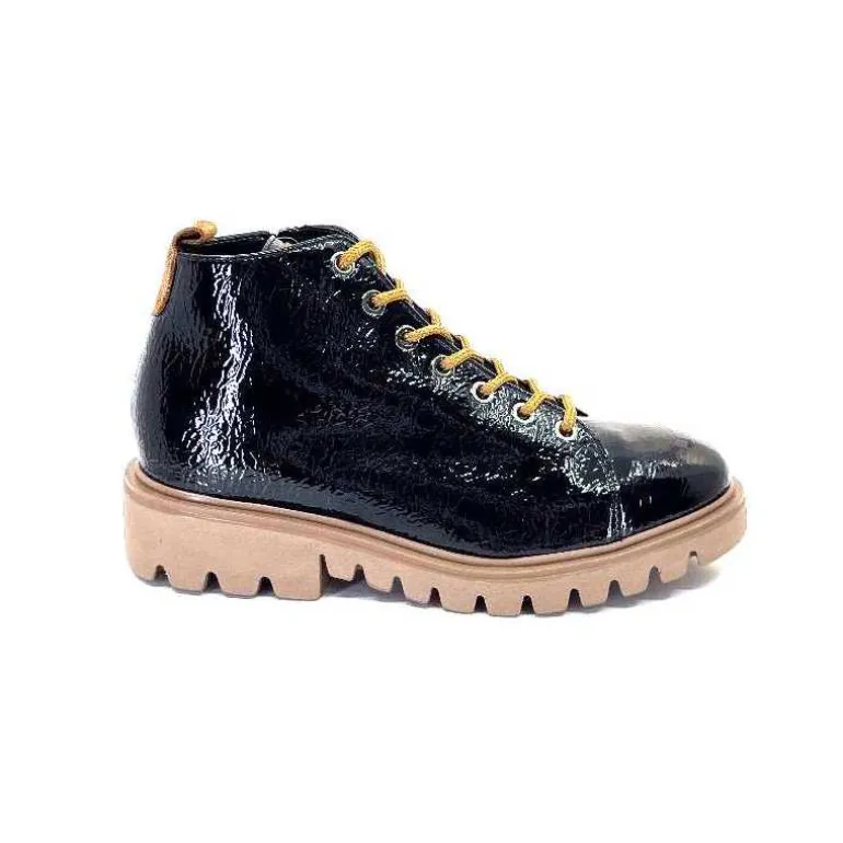 Ivoire0130a Baskets Montante Ivoire 3g4925 Cuir Vernis Noir Marron Hot